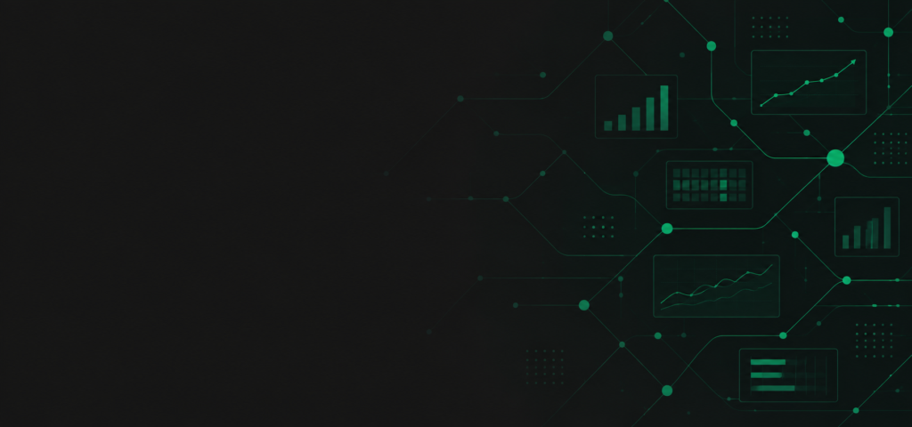 Abstract connected data network with reporting dashboards